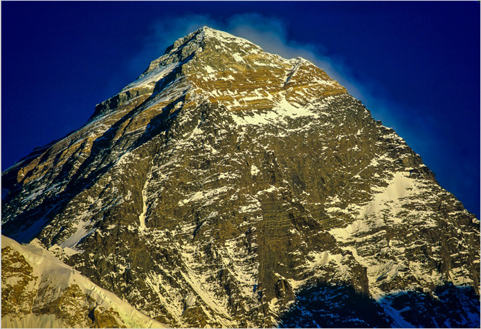 Mount Everest, the world’s highest mountain (29,032 feet), Khumbu, Nepal, 1985.