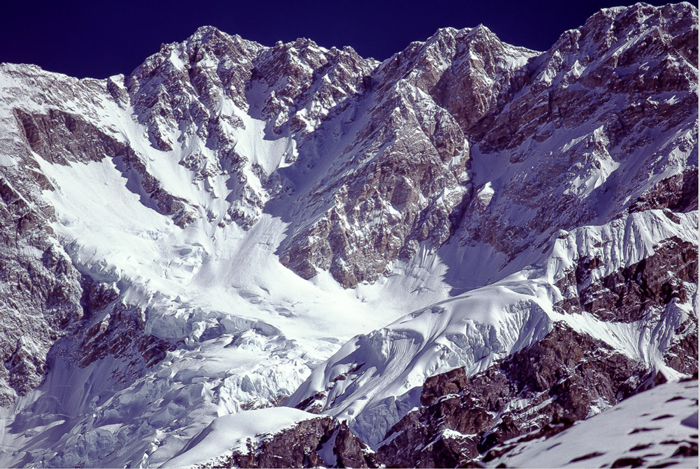 Kangchenjunga, the world’s third-highest peak (28,169 feet), seen from South Base Camp  1985.