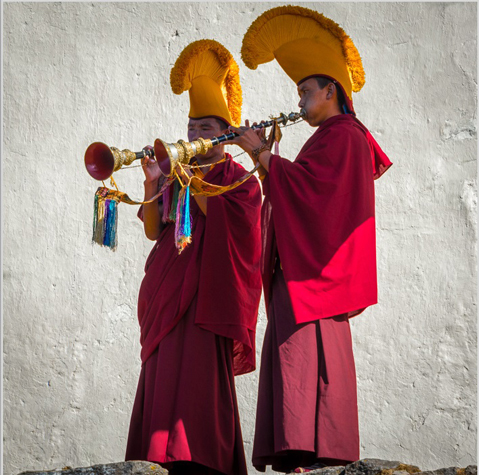 Opening of the Mani Rimdu ceremony, Chiwong Monastery, Nepal, 2017.