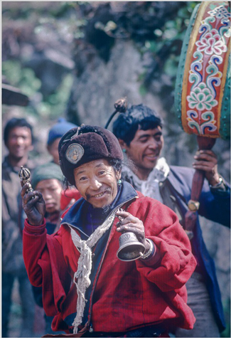 Buddha’s birthday ceremony, Gompa Lungdang, Tsum Valley, Nepal, 1991.