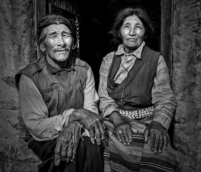 Tashi Tsering with his wife.