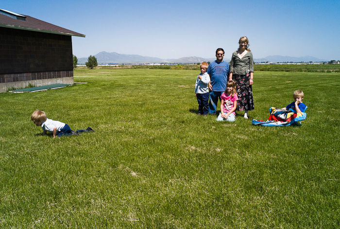 Michael Heniger, of Logan, Utah, with his family.  (© Lewis Kostiner)