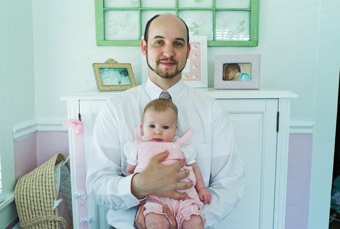 Shawn Kennedy, of Mobile, Alabama, with his daughter.  (© Lewis Kostiner)