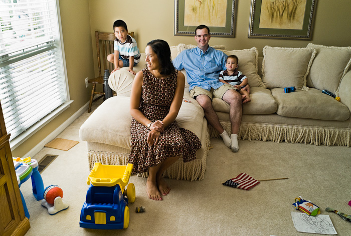Marshall Potter, of Alpharetta, Georgia, with his family. (© Lewis Kostiner)