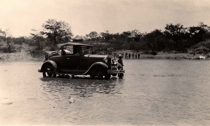 Fording the Rio Negro, which forms the boundary between Honduras and Nicaragua.
