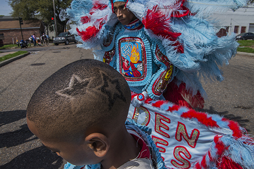 At the Super Sunday parade celebrating Indian culture at Mardi Gras, New Orleans, LA (2015).