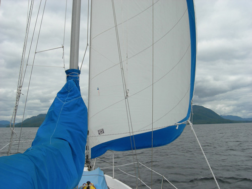 Nearing Ketchikan, AK, with Genoa sail set
